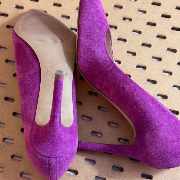 Botkier shoes Womens Sz 10 M high heels Leather suede Marci Raspberry Fizz Pump - Picture 4 of 14